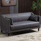 Stain Resistant Standard Sofa Pillows Included Settee with Metal Legs Dark Gray Tech Cloth Clearhalo 'furn' 'furn_sofas' 'Furniture' 'Living Room Furniture' 'Sofa' 'sofas' 7007212