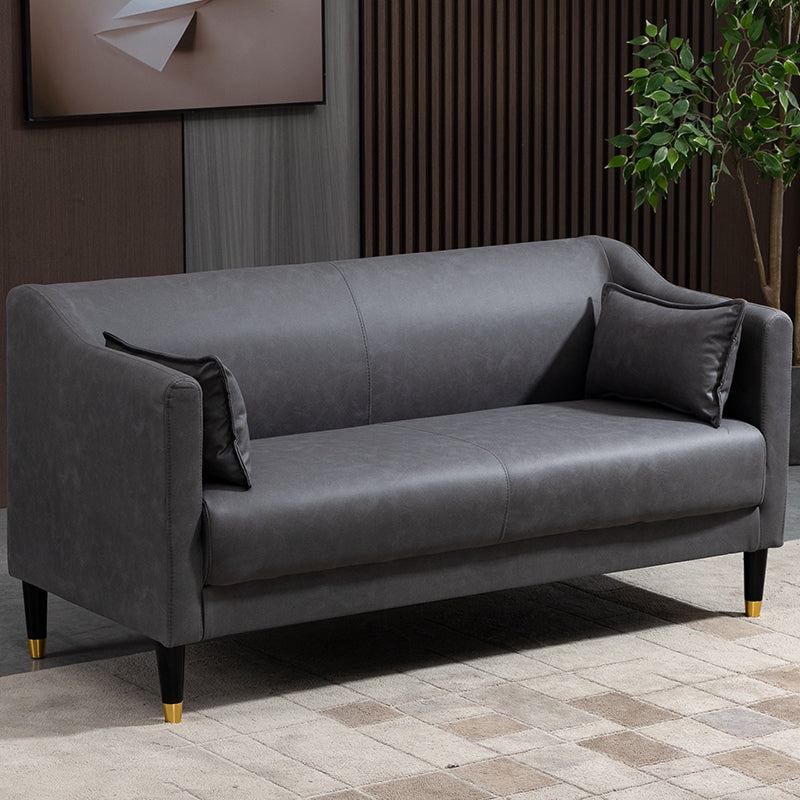 Stain Resistant Standard Sofa Pillows Included Settee with Metal Legs Dark Gray Tech Cloth Clearhalo 'furn' 'furn_sofas' 'Furniture' 'Living Room Furniture' 'Sofa' 'sofas' 7007212