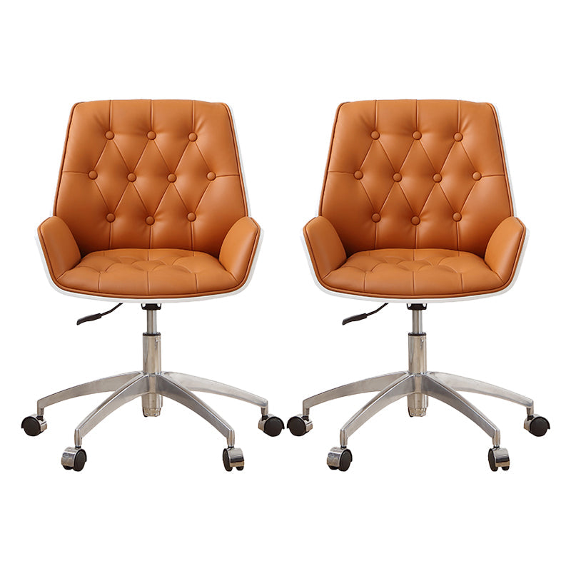 Chaise de bureau sans bras moderne sans chaise de bureau ergonomique en cuir pénible avec roues