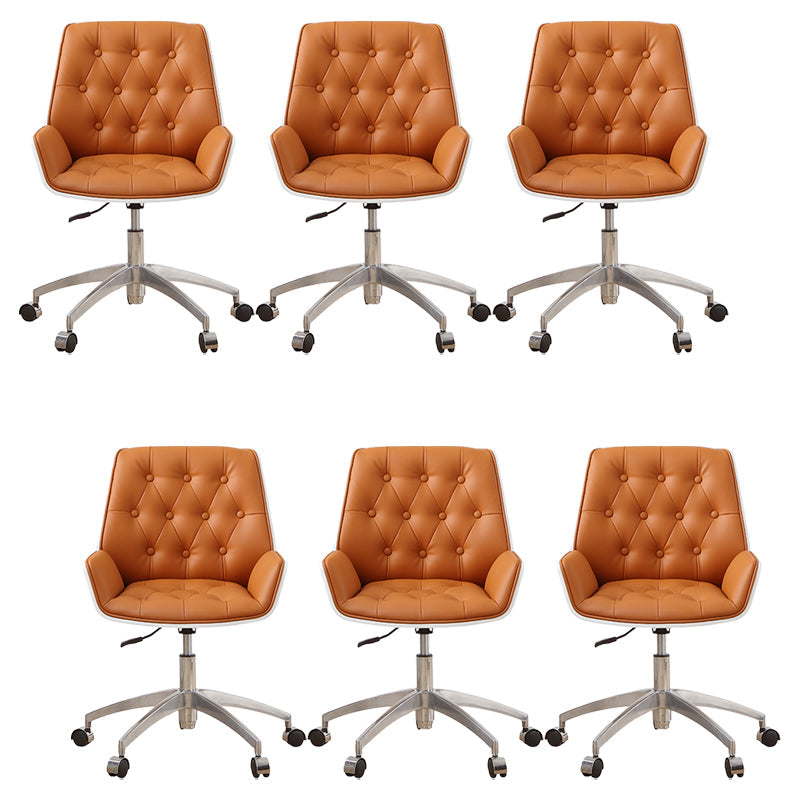 Chaise de bureau sans bras moderne sans chaise de bureau ergonomique en cuir pénible avec roues