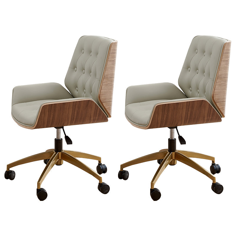 Chaise de bureau sans bras moderne sans chaise de bureau ergonomique en cuir pénible avec roues