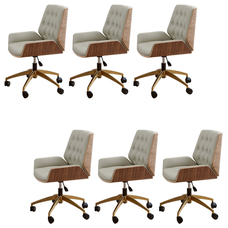 Chaise de bureau sans bras moderne sans chaise de bureau ergonomique en cuir pénible avec roues