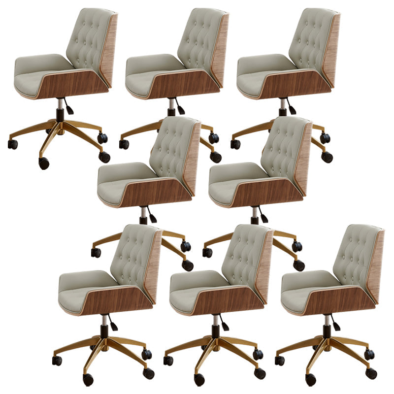 Chaise de bureau sans bras moderne sans chaise de bureau ergonomique en cuir pénible avec roues