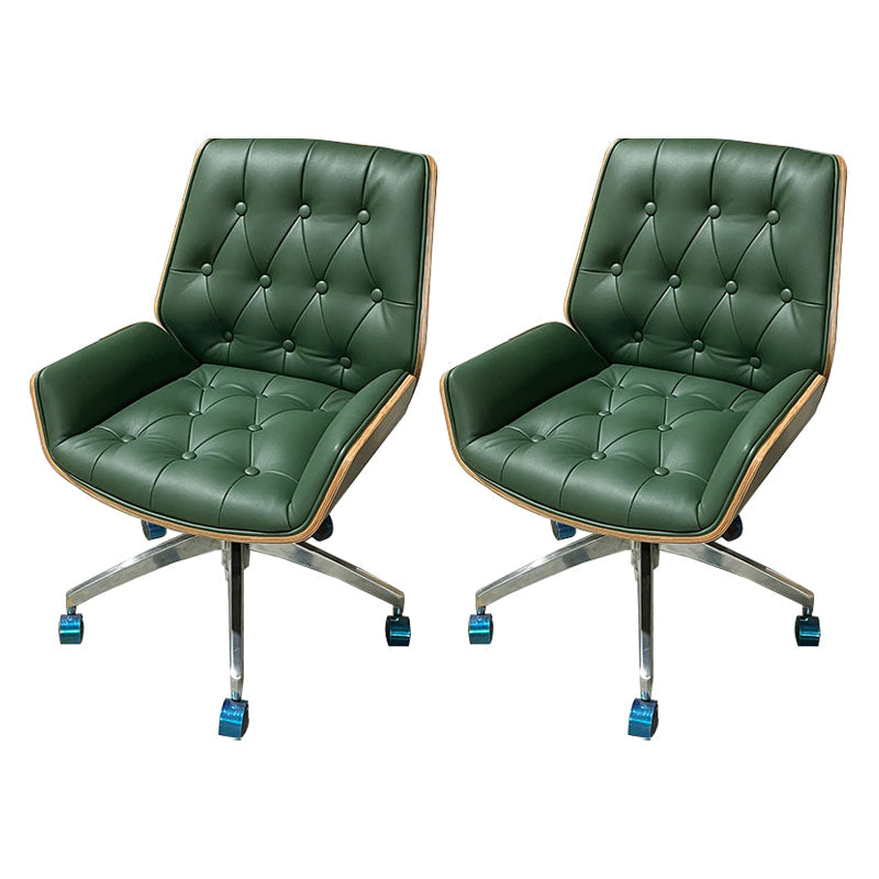 Chaise de bureau sans bras moderne sans chaise de bureau ergonomique en cuir pénible avec roues