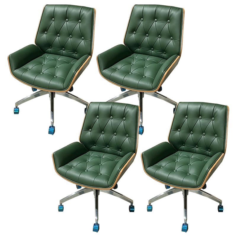 Chaise de bureau sans bras moderne sans chaise de bureau ergonomique en cuir pénible avec roues