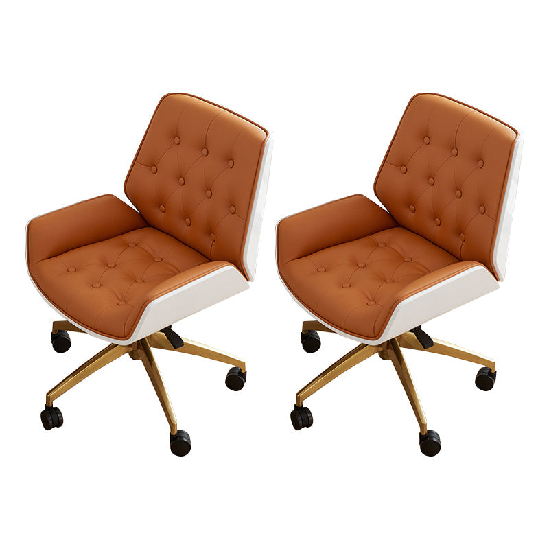 Chaise de bureau sans bras moderne sans chaise de bureau ergonomique en cuir pénible avec roues