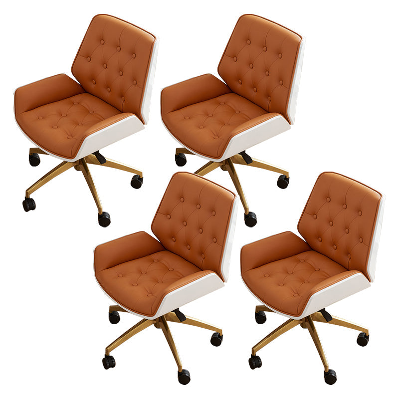 Chaise de bureau sans bras moderne sans chaise de bureau ergonomique en cuir pénible avec roues