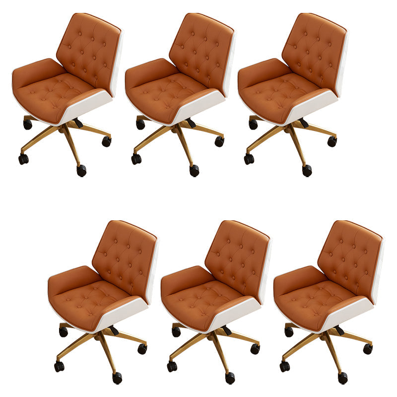 Chaise de bureau sans bras moderne sans chaise de bureau ergonomique en cuir pénible avec roues