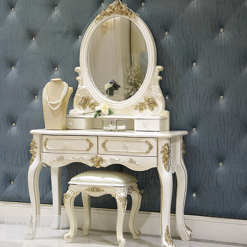 Desk tocador de maquillaje victoriano escritorio de madera de maquillaje con cajón