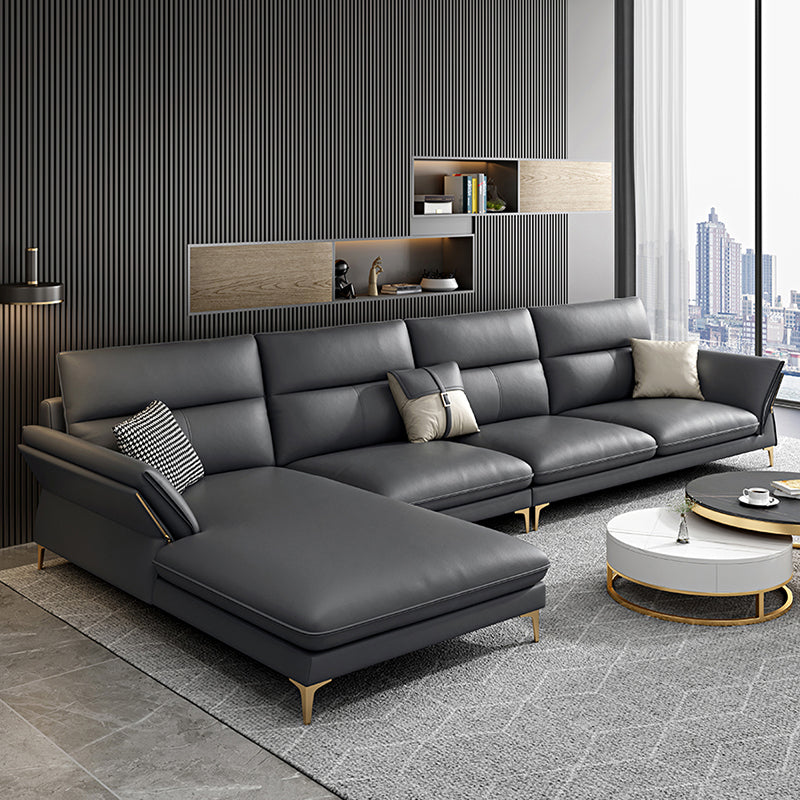 Modernismo sofá seccional cojín de brazo acampanado sofá seccional