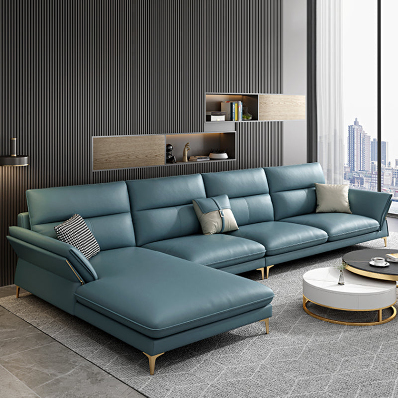 Modernismo sofá seccional cojín de brazo acampanado sofá seccional