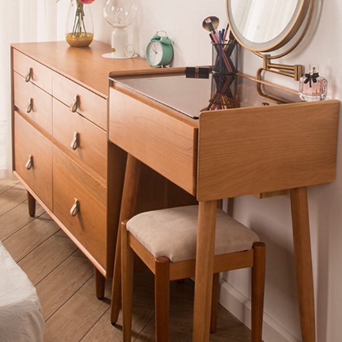 Magno de maquillaje contemporáneo Mirador de vidrio de la habitación con cajón