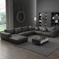 Contemporary Sectional Sofa L-Shape Fabric Slipcovered Sectional