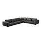 Contemporary Sectional Sofa L-Shape Fabric Slipcovered Sectional