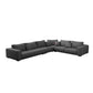 Contemporary Sectional Sofa L-Shape Fabric Slipcovered Sectional