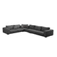 Contemporary Sectional Sofa L-Shape Fabric Slipcovered Sectional