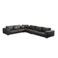 Contemporary Sectional Sofa L-Shape Fabric Slipcovered Sectional