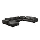 Contemporary Sectional Sofa L-Shape Fabric Slipcovered Sectional