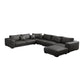 Contemporary Sectional Sofa L-Shape Fabric Slipcovered Sectional