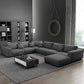 Contemporary Sectional Sofa L-Shape Fabric Slipcovered Sectional