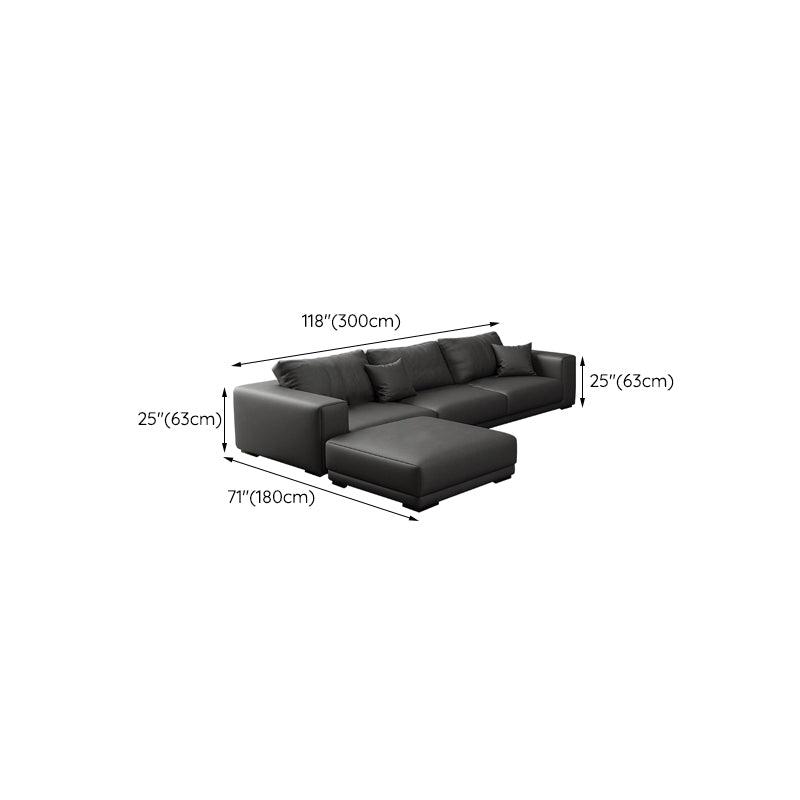 Contemporary Sectional Sofa L-Shape Fabric Slipcovered Sectional