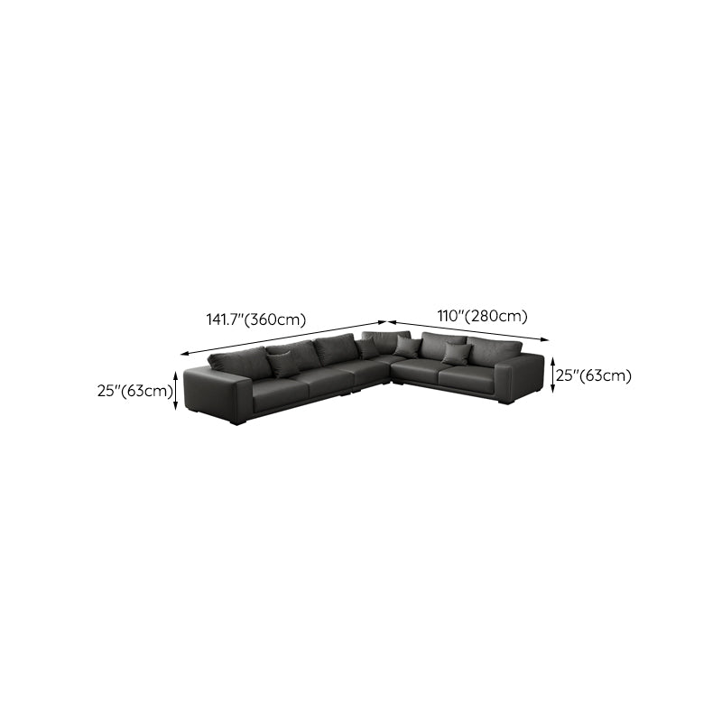 Contemporary Sectional Sofa L-Shape Fabric Slipcovered Sectional