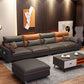 Faux Leather Sectional Sofa with Storage 35.43" High Sofa with Cushion Back