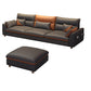 Faux Leather Sectional Sofa with Storage 35.43" High Sofa with Cushion Back