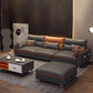 Faux Leather Sectional Sofa with Storage 35.43" High Sofa with Cushion Back