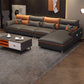 Faux Leather Sectional Sofa with Storage 35.43" High Sofa with Cushion Back