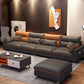 Faux Leather Sectional Sofa with Storage 35.43" High Sofa with Cushion Back