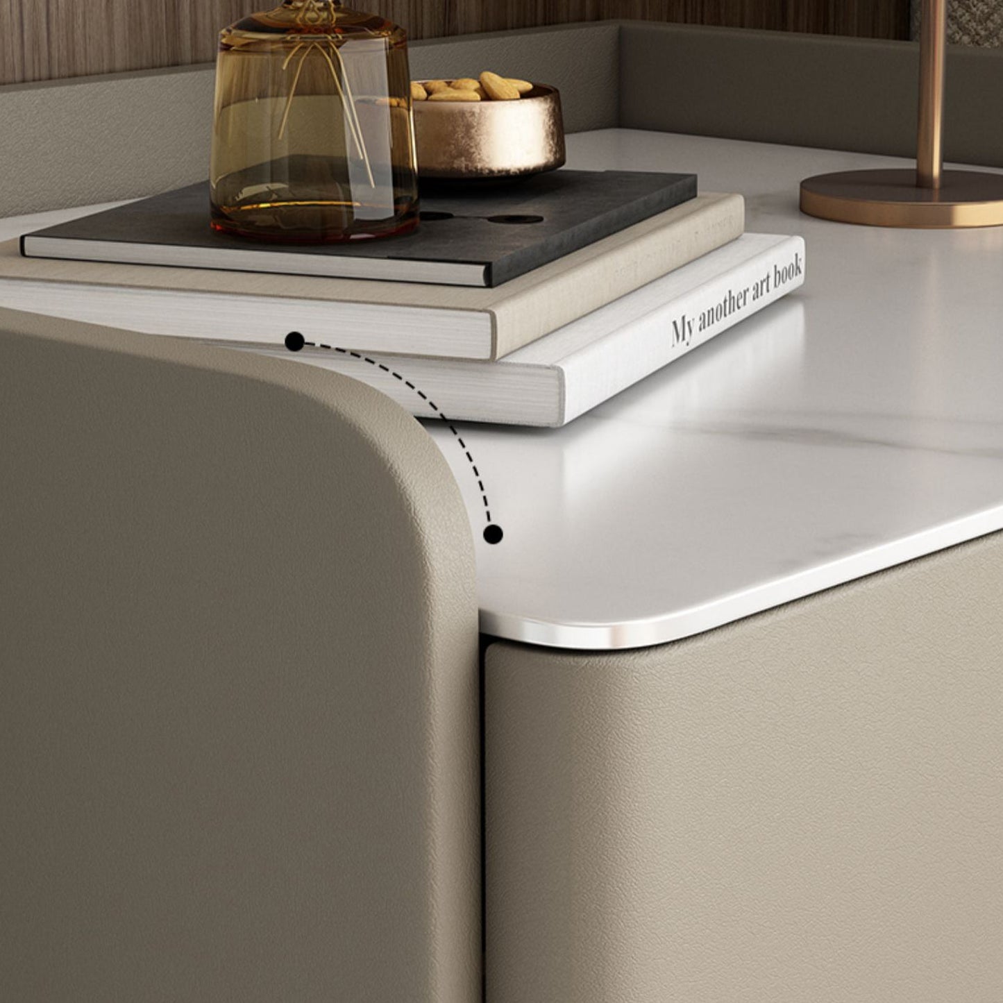 Table de nuit à table de nuit contemporaine avec 3 tiroirs