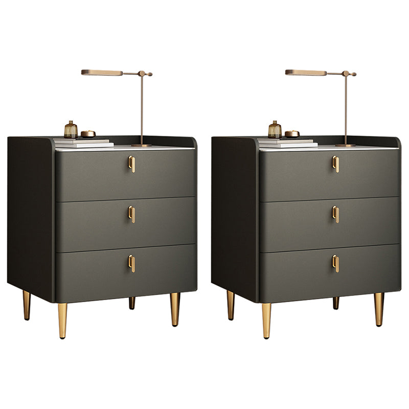 Table de nuit à table de nuit contemporaine avec 3 tiroirs