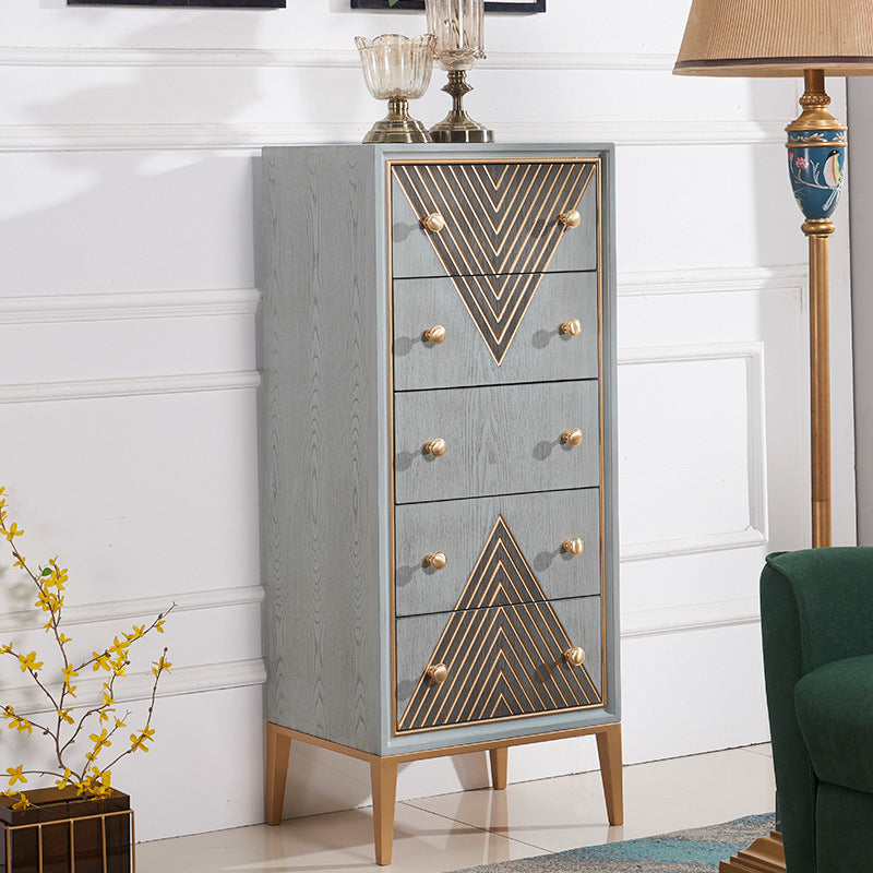 Commode de rangement verticale en bois de caoutchouc, lingerie Glam contemporaine, commode pour chambre à coucher