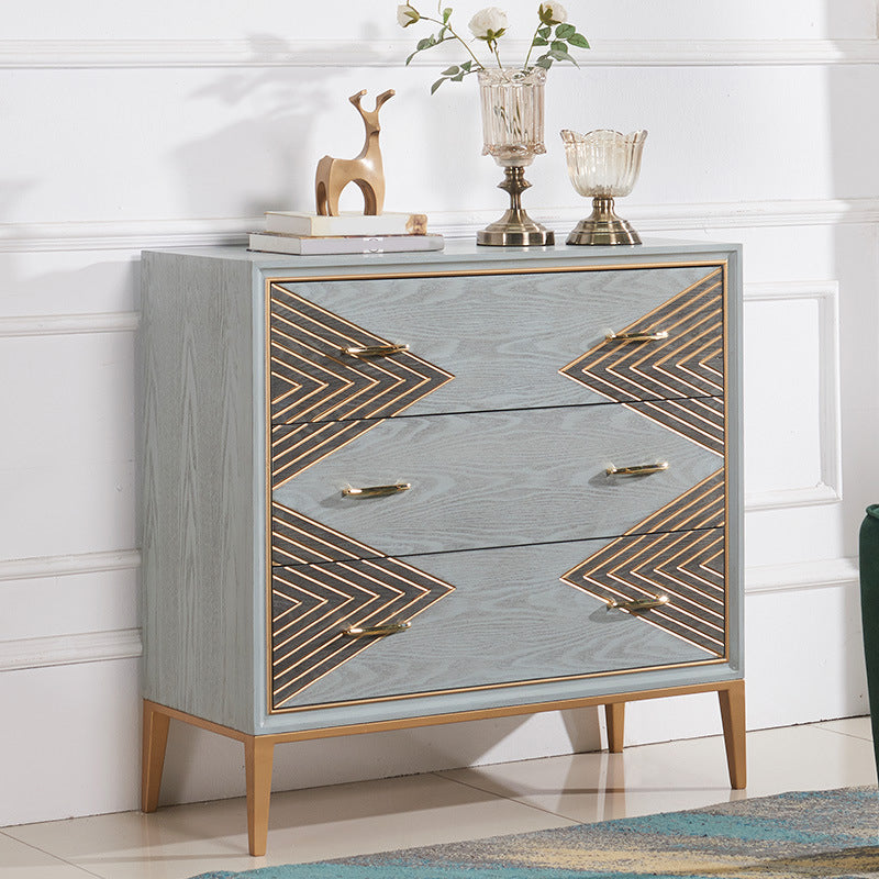 Commode de rangement verticale en bois de caoutchouc, lingerie Glam contemporaine, commode pour chambre à coucher