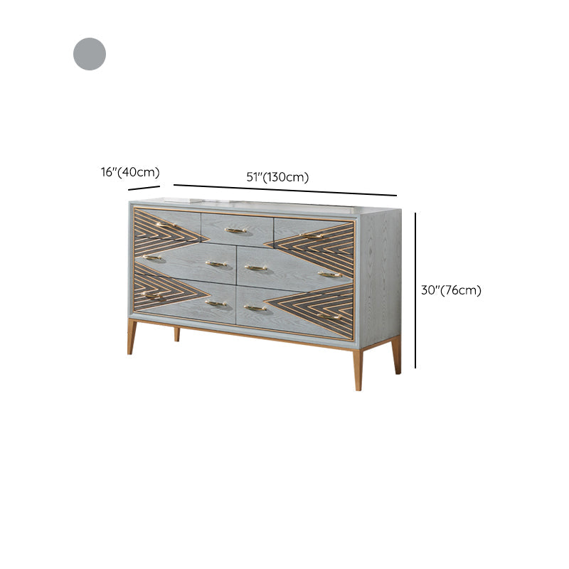 Commode de rangement verticale en bois de caoutchouc, lingerie Glam contemporaine, commode pour chambre à coucher