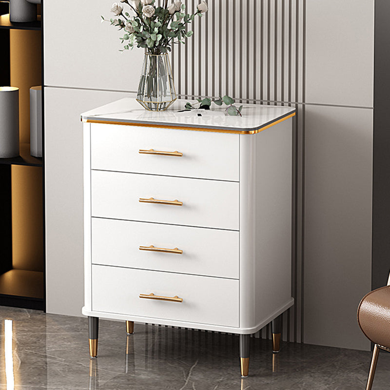 Classic Glam Lingerie Chest Vertical Marble Storage Chest with Drawers for Bedroom 24"L x 16"W x 31"H White Clearhalo 'Bedroom Furniture' 'Dressers & Chests' 'dressers_chests' 'furn' 'furn_dressers_chests' 'Furniture' 7008783