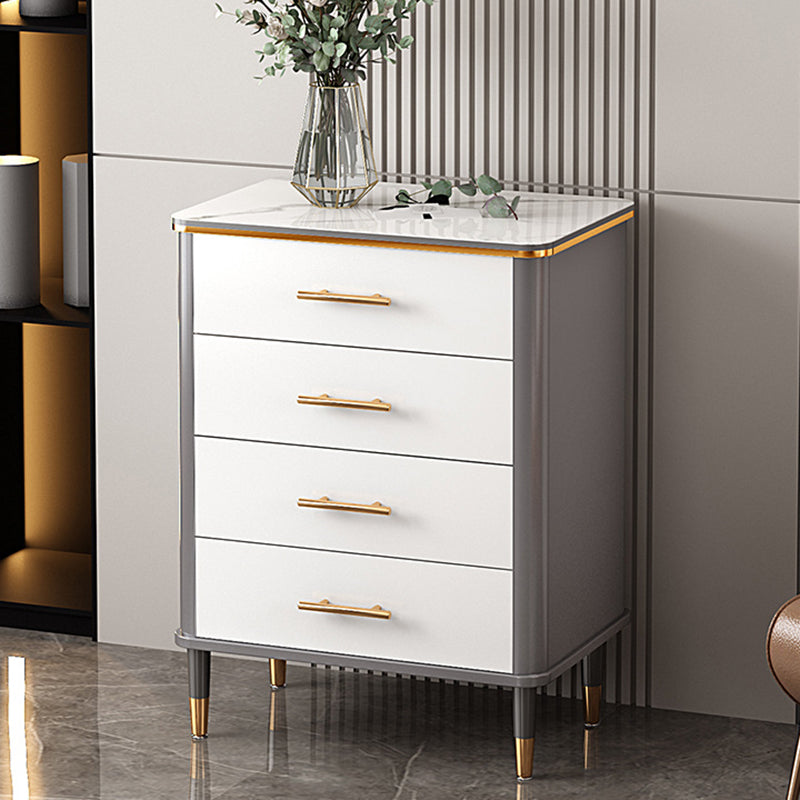 Classic Glam Lingerie Chest Vertical Marble Storage Chest with Drawers for Bedroom 24"L x 16"W x 31"H Gray-White Clearhalo 'Bedroom Furniture' 'Dressers & Chests' 'dressers_chests' 'furn' 'furn_dressers_chests' 'Furniture' 7008784