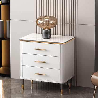 Classic Glam Lingerie Chest Vertical Marble Storage Chest with Drawers for Bedroom 24"L x 16"W x 25.5"H White Clearhalo 'Bedroom Furniture' 'Dressers & Chests' 'dressers_chests' 'furn' 'furn_dressers_chests' 'Furniture' 7008786