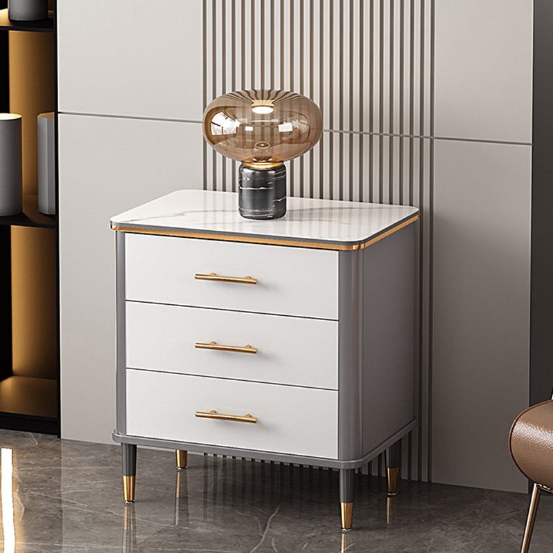 Classic Glam Lingerie Chest Vertical Marble Storage Chest with Drawers for Bedroom 24"L x 16"W x 25.5"H Gray-White Clearhalo 'Bedroom Furniture' 'Dressers & Chests' 'dressers_chests' 'furn' 'furn_dressers_chests' 'Furniture' 7008788