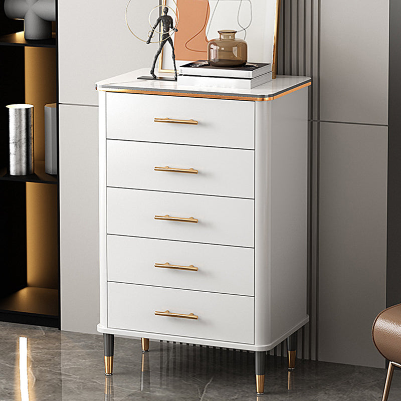 Classic Glam Lingerie Chest Vertical Marble Storage Chest with Drawers for Bedroom 24"L x 16"W x 37"H White Clearhalo 'Bedroom Furniture' 'Dressers & Chests' 'dressers_chests' 'furn' 'furn_dressers_chests' 'Furniture' 7008790