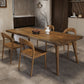 Mesa de comedor estilo simplicidad, mesa de comedor rectangular de madera maciza, color marrón