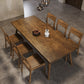 Mesa de comedor estilo simplicidad, mesa de comedor rectangular de madera maciza, color marrón