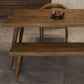 Mesa de comedor estilo simplicidad, mesa de comedor rectangular de madera maciza, color marrón