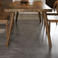 Mesa de comedor estilo simplicidad, mesa de comedor rectangular de madera maciza, color marrón