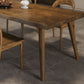 Mesa de comedor estilo simplicidad, mesa de comedor rectangular de madera maciza, color marrón