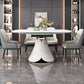 Glam Style Sintered Stone Table Pedestal Dining Table for Kitchen Clearhalo 'Dining Tables & Seating' 'Dining Tables' 'dining_table' 'furn' 'furn_dining_table' 'Furniture' 'Kitchen & Dining Furniture' 7012477