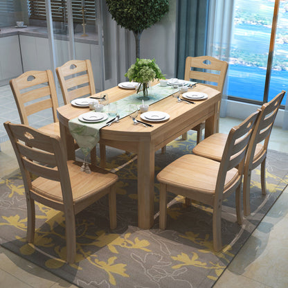 Modern Style Square Dining Table Solid Wood Butterfly Leaf Dining Table