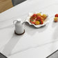 Glam Style Rectangle Dining Table Stone Top Dining Table with Black Legs