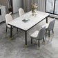 Rectangle Stone Top Dining Table Glam Style Kitchen Dining Table Clearhalo 'Dining Tables & Seating' 'Dining Tables' 'dining_table' 'furn' 'furn_dining_table' 'Furniture' 'Kitchen & Dining Furniture' 7012526